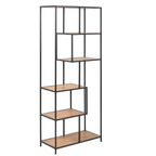 Actona Regal Reaford asymmetrisch schwarz Metallgestell Holzböden 5 Ebenen Standregal modern