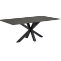 Actona Esstisch Heaven 200x100 cm, dunkelgrau mit schwarzem Sternfuss-Gestell aus Metall