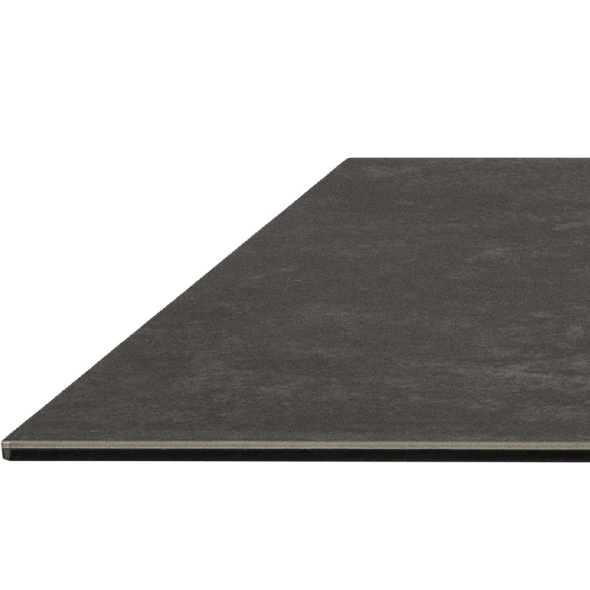 Table de salle à manger en céramique noire avec piètement en croix, style industriel