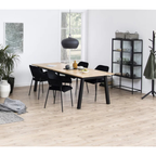 Actona Vitrine Seaford Schwarz - modernes Wohnzimmer Set mit Esstisch und Stühlen