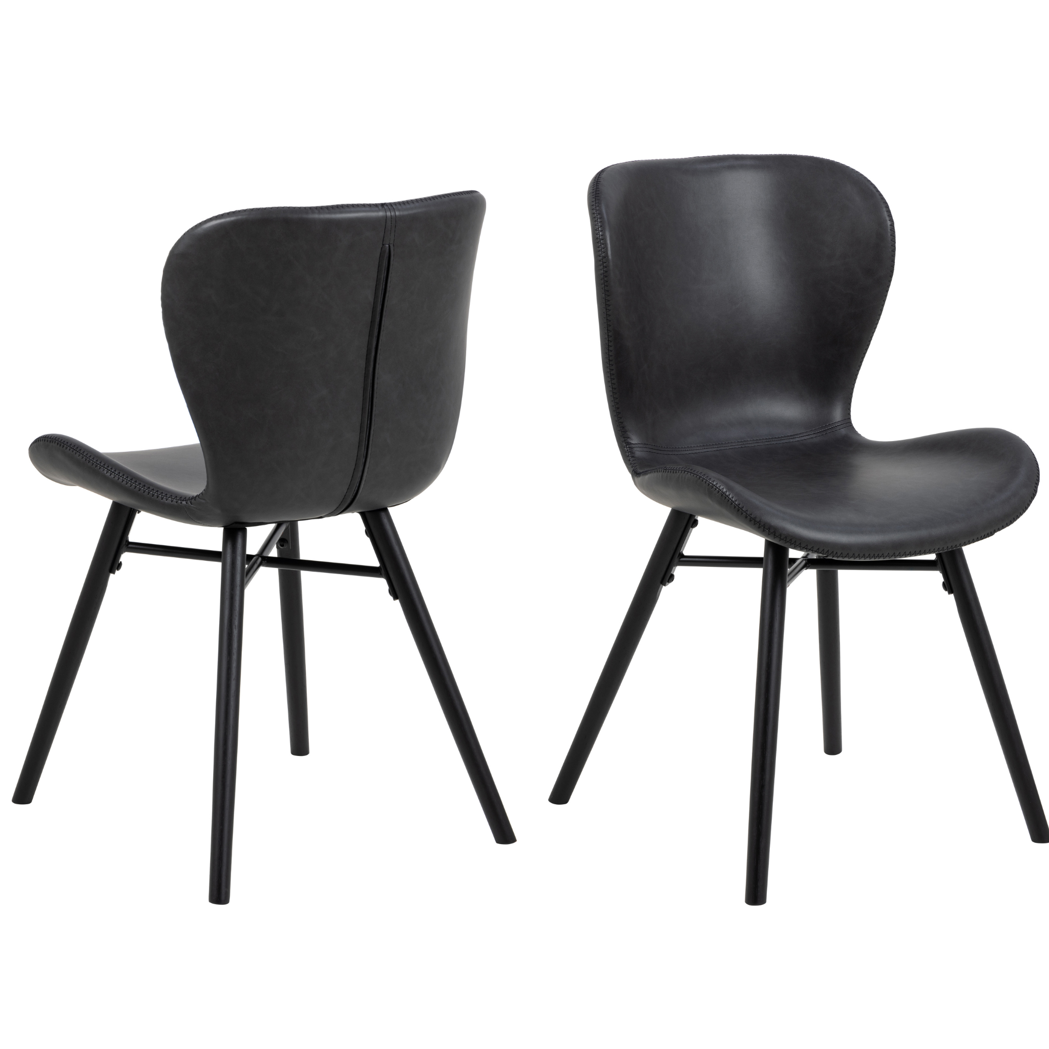 Chaise de salle à manger noire au design rétro et à l'allure élégante