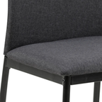 Actona Stuhl Demina in Schwarz und Dunkelgrau - moderner Designerstuhl mit Stoffbezug