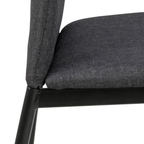 Actona Stuhl Demina in Schwarz mit dunkelgrauem Stoffbezug - moderner Designerstuhl