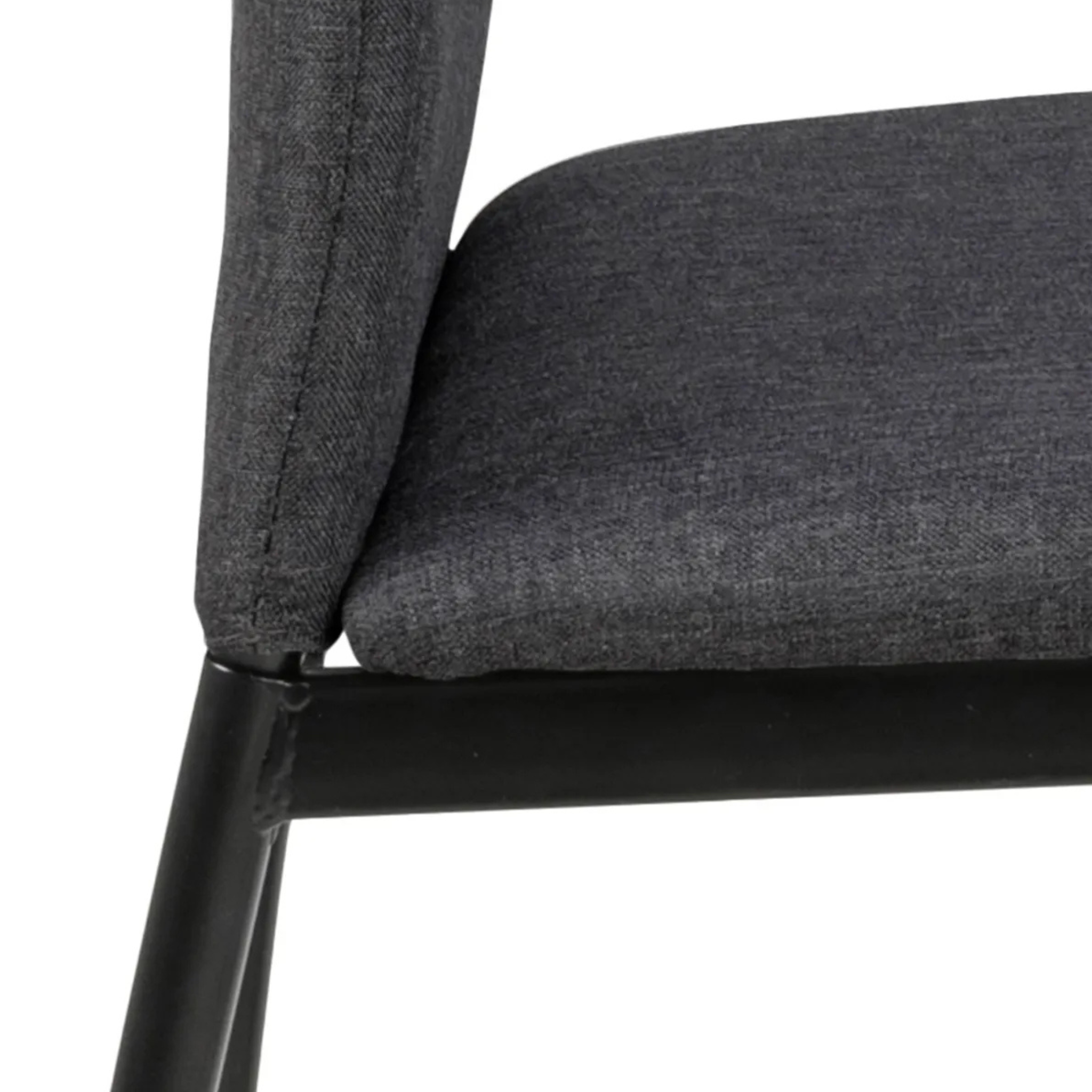 Actona Stuhl Demina in Schwarz mit dunkelgrauem Stoffbezug - moderner Designerstuhl