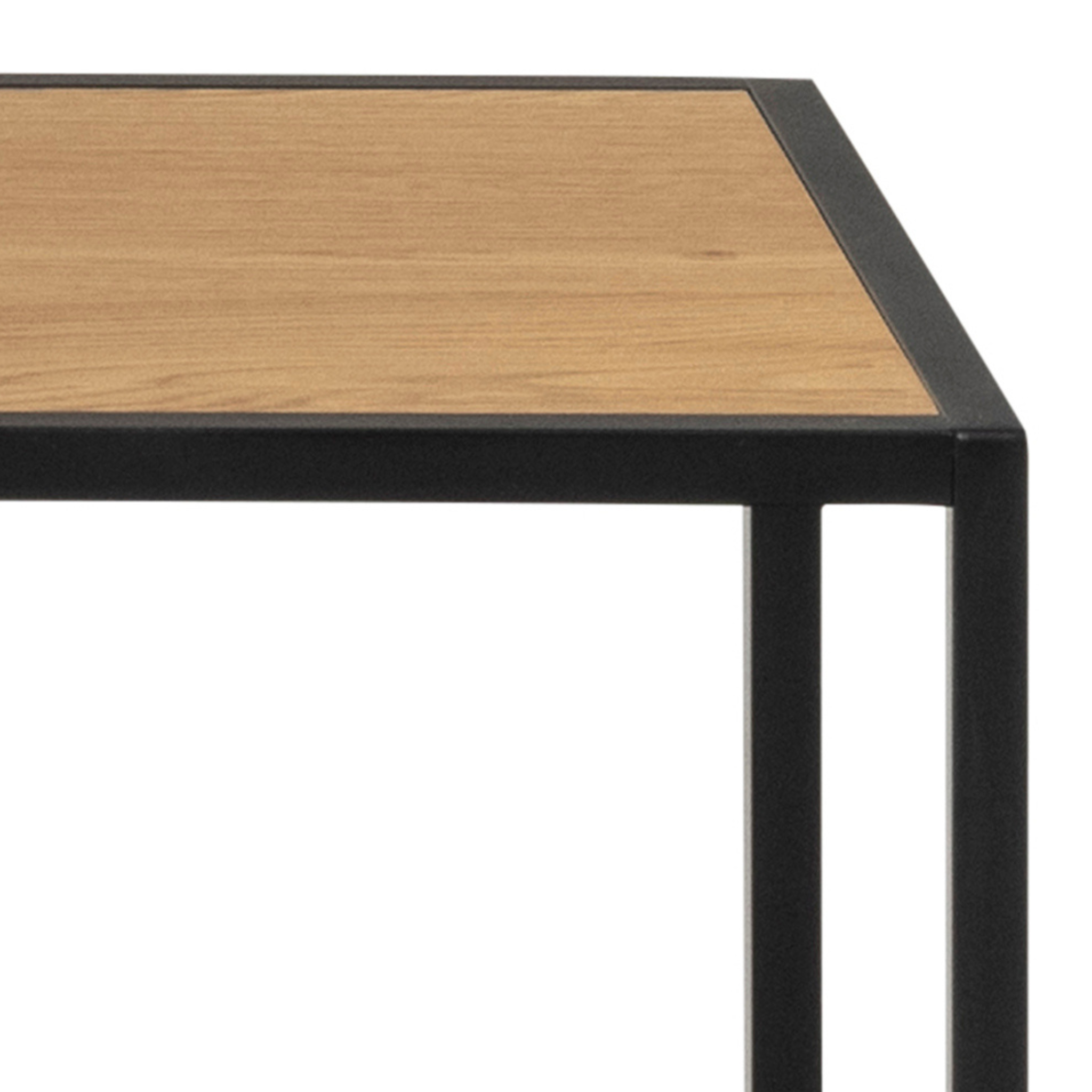 Étagère de séparation de pièce en chêne sauvage avec cadre en métal noir