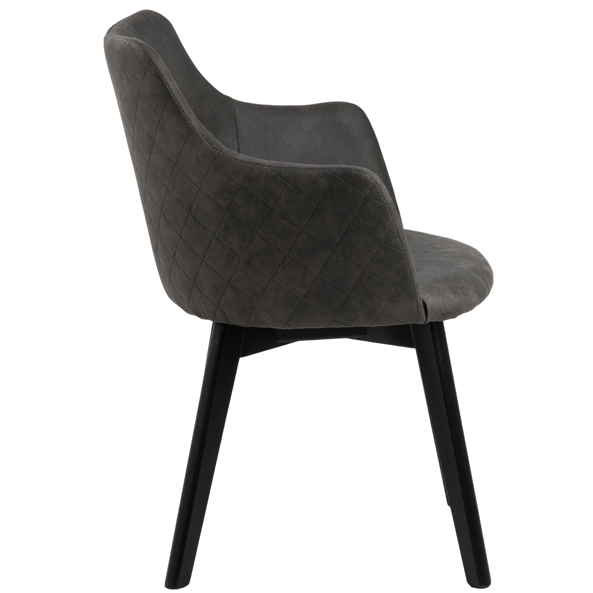 Chaise de salle à manger élégante anthracite avec accoudoirs et motif