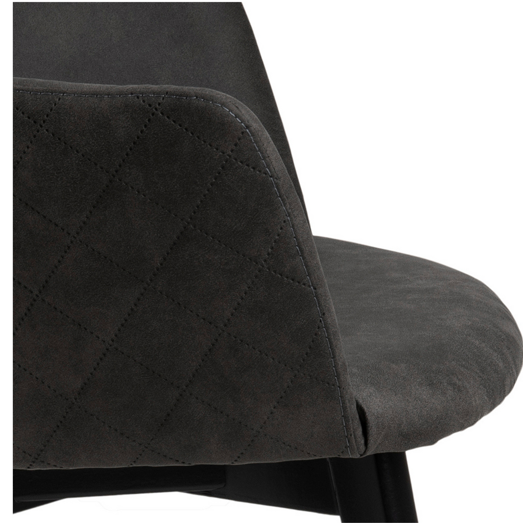 Chaise de salle à manger élégante anthracite avec accoudoirs et motif