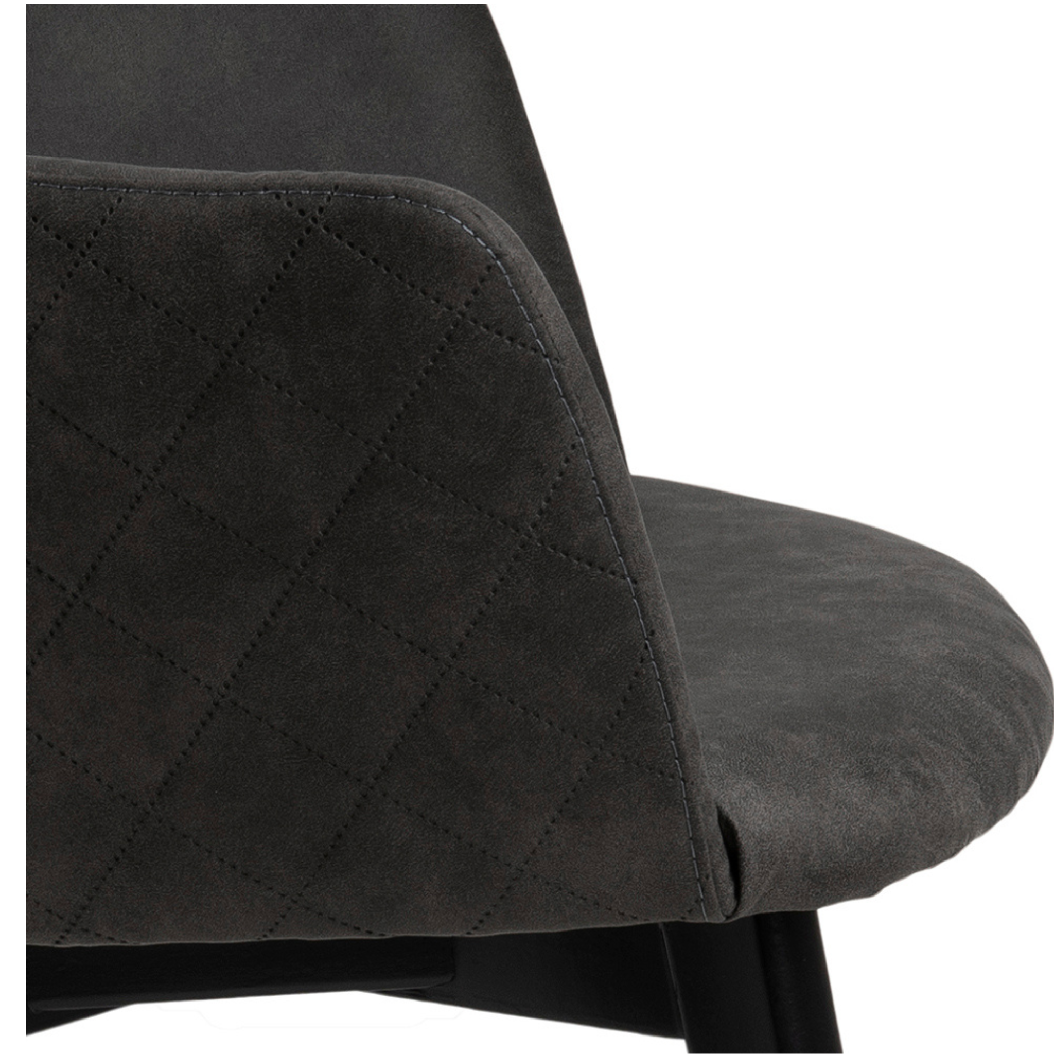 Chaise de salle à manger élégante anthracite avec accoudoirs et motif