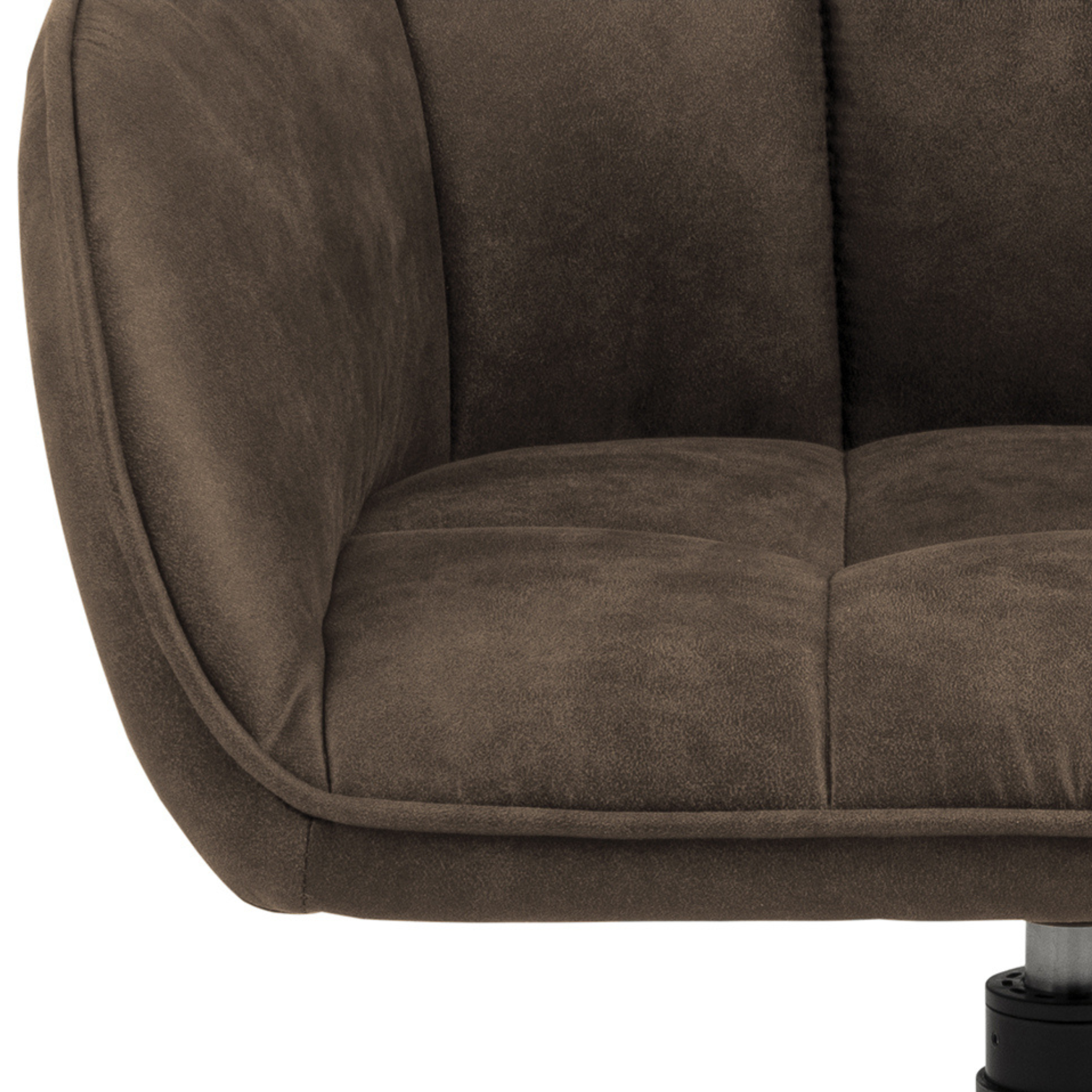 Chaise de salle à manger pivotante, marron clair avec piètement en métal noir