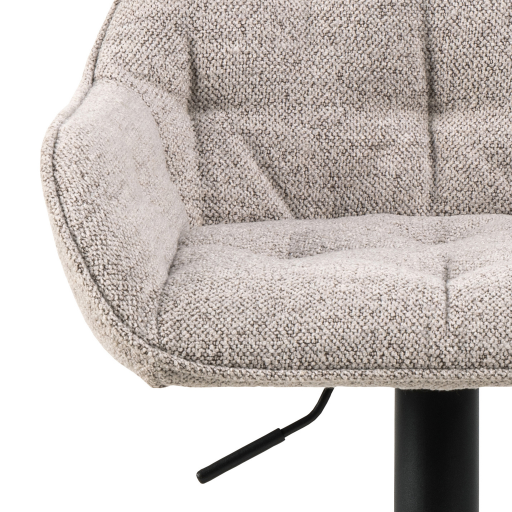 Höhenverstellbarer Barhocker Bouclé Beige mit Drehfunktion