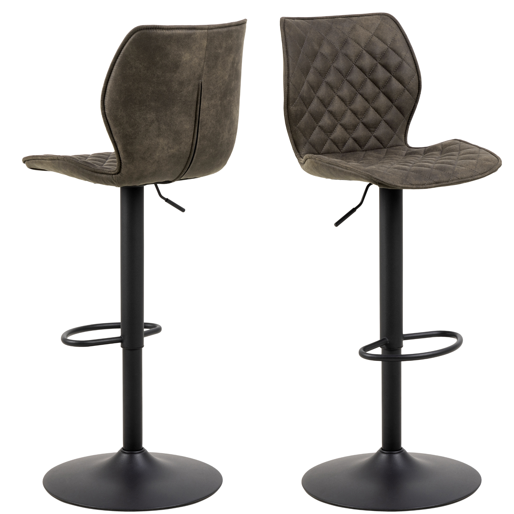 Tabouret de bar élégant en anthracite, pivotant et confortable.