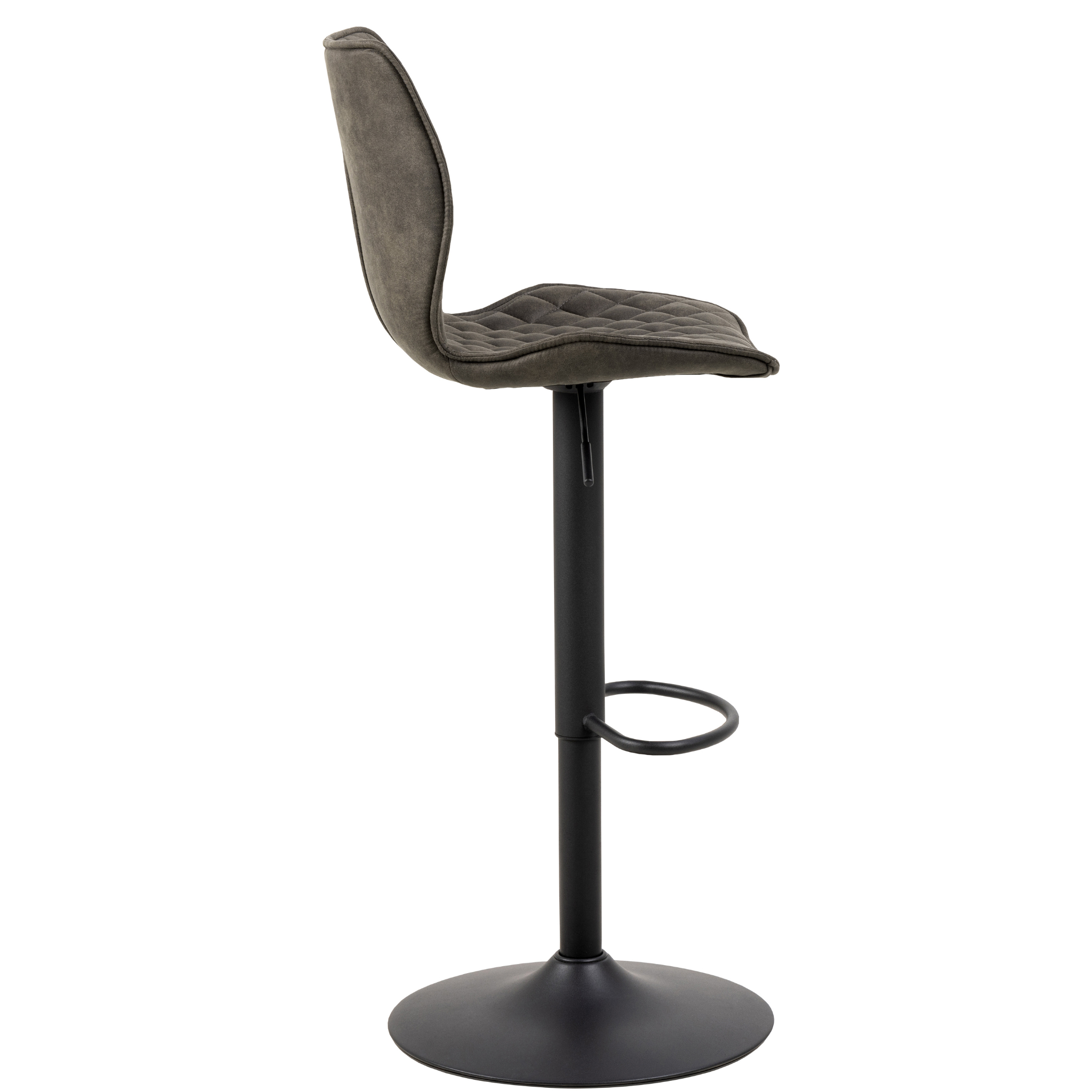 Tabouret de bar élégant en anthracite, pivotant et confortable.