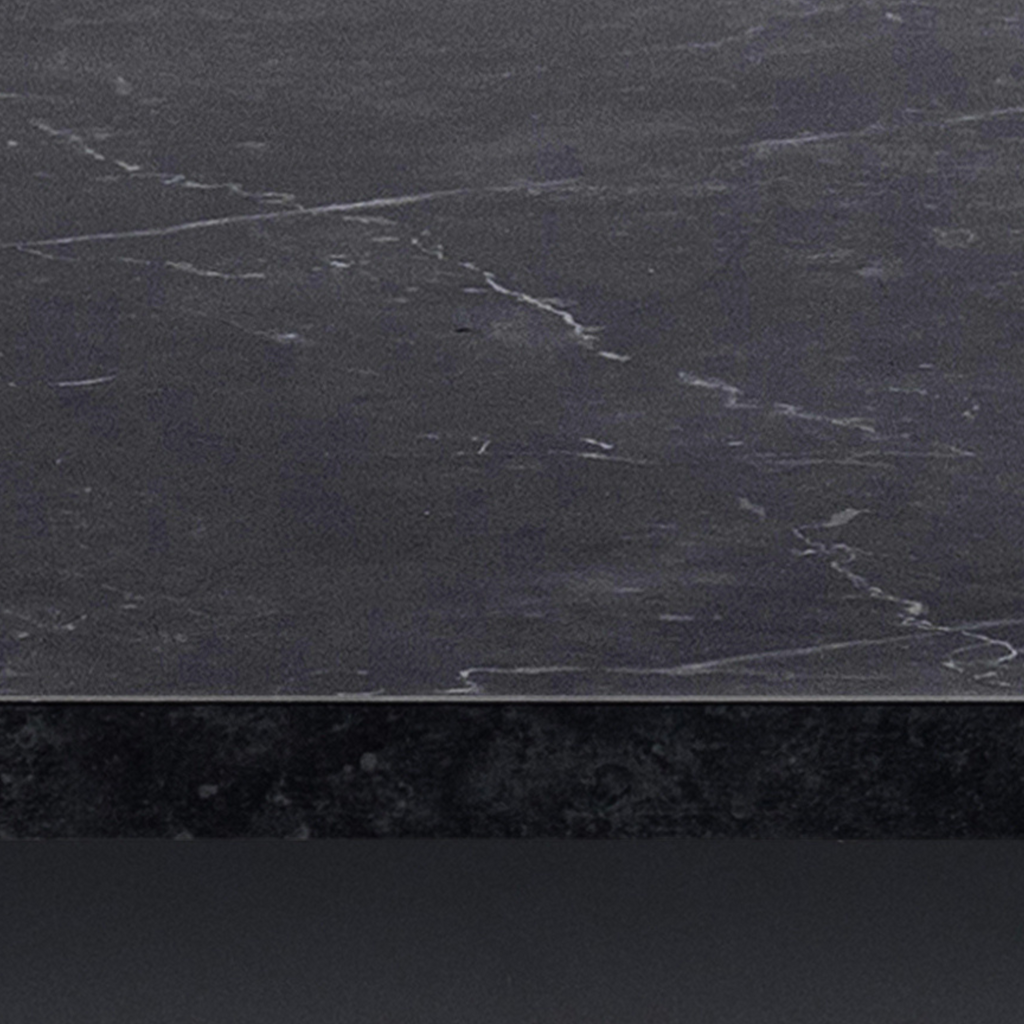 Table à manger effet marbre noir