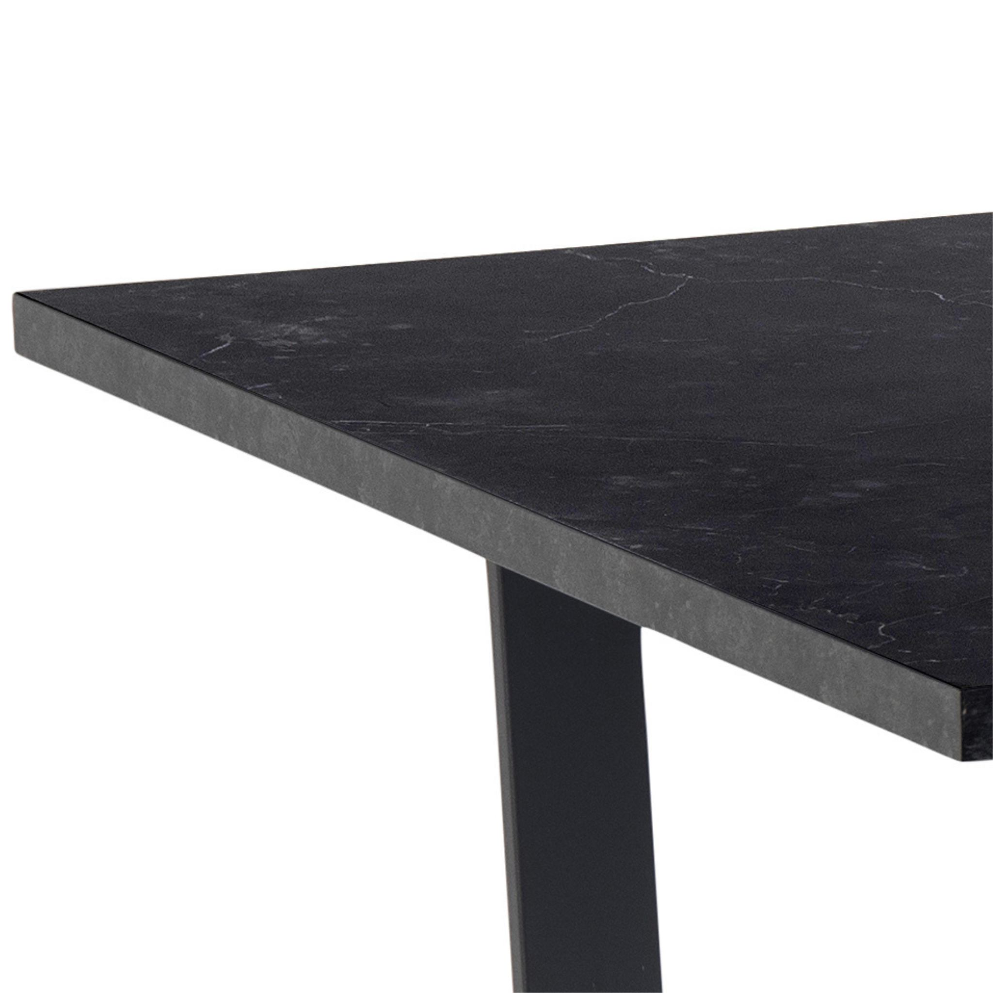 Table à manger effet marbre noir