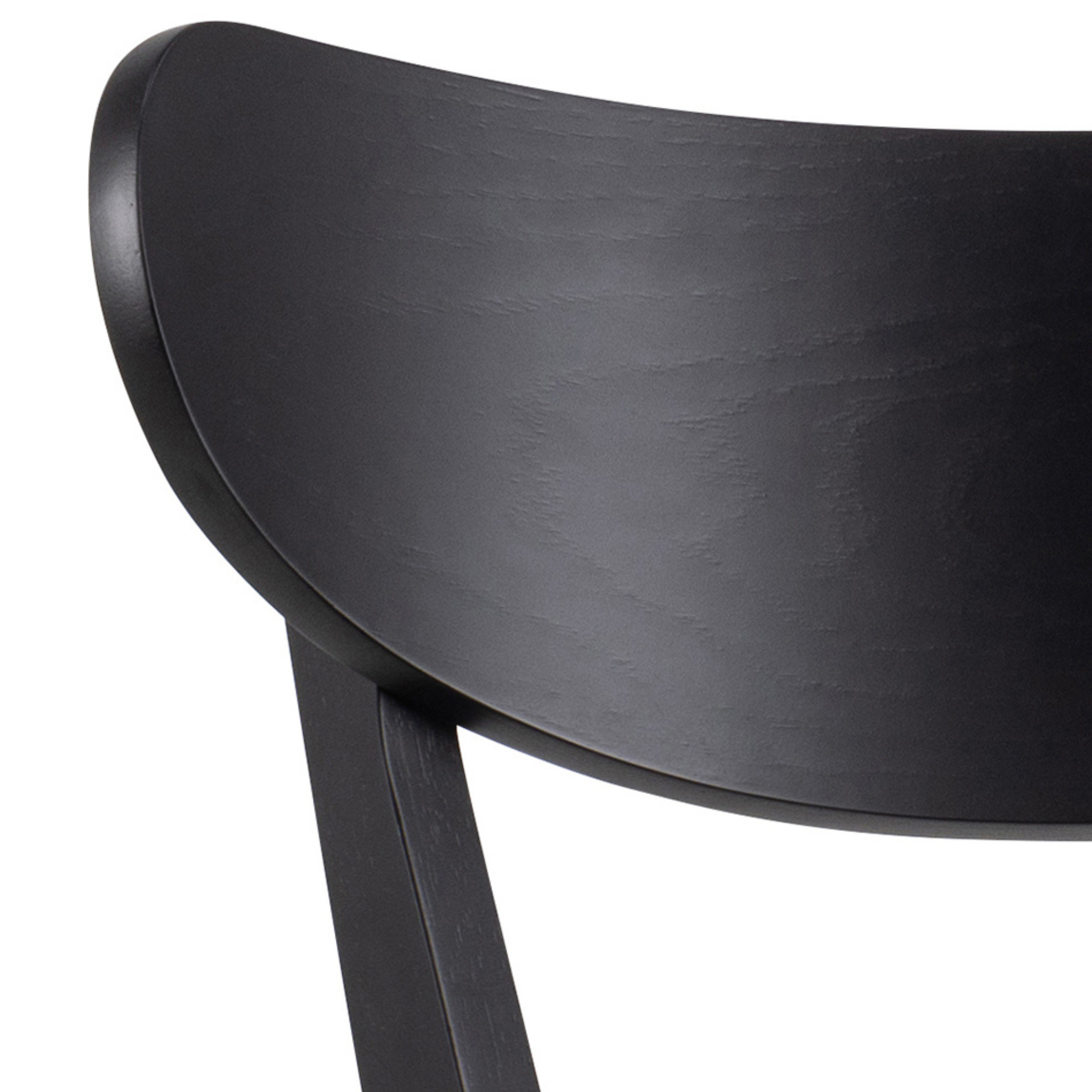 Tabouret de bar Roxby en chêne noir avec dossier au design rétro