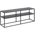 Actona Newton TV-Tisch in Schwarz mit 2 Ablagen und modernem Metallgestell – minimalistisches Design