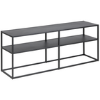 Actona Newton TV-Tisch in Schwarz mit 2 Ablagen und modernem Metallgestell – minimalistisches Design