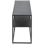 Actona Newton TV-Tisch Schwarz mit unterer Ablage, modernes Metallgestell, seitliche Ansicht