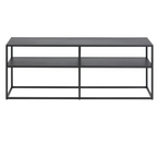 Actona Newton TV-Tisch in Schwarz mit 2 Ablagen und Metallgestell – modernes minimalistisches Design