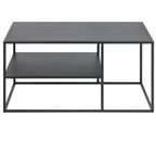 Actona Newton Couchtisch Schwarz mit Ablage – moderner Metalltisch im Industrial-Design