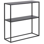 Actona Newton Konsole Schwarz – schlankes Metallgestell mit 2 Ablagen, modernes minimalistisches Design