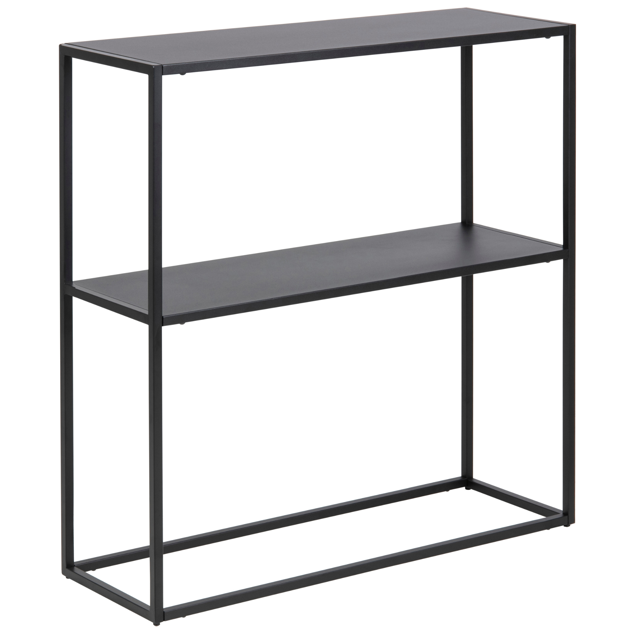 Console en métal noir avec 2 étagères de style industriel