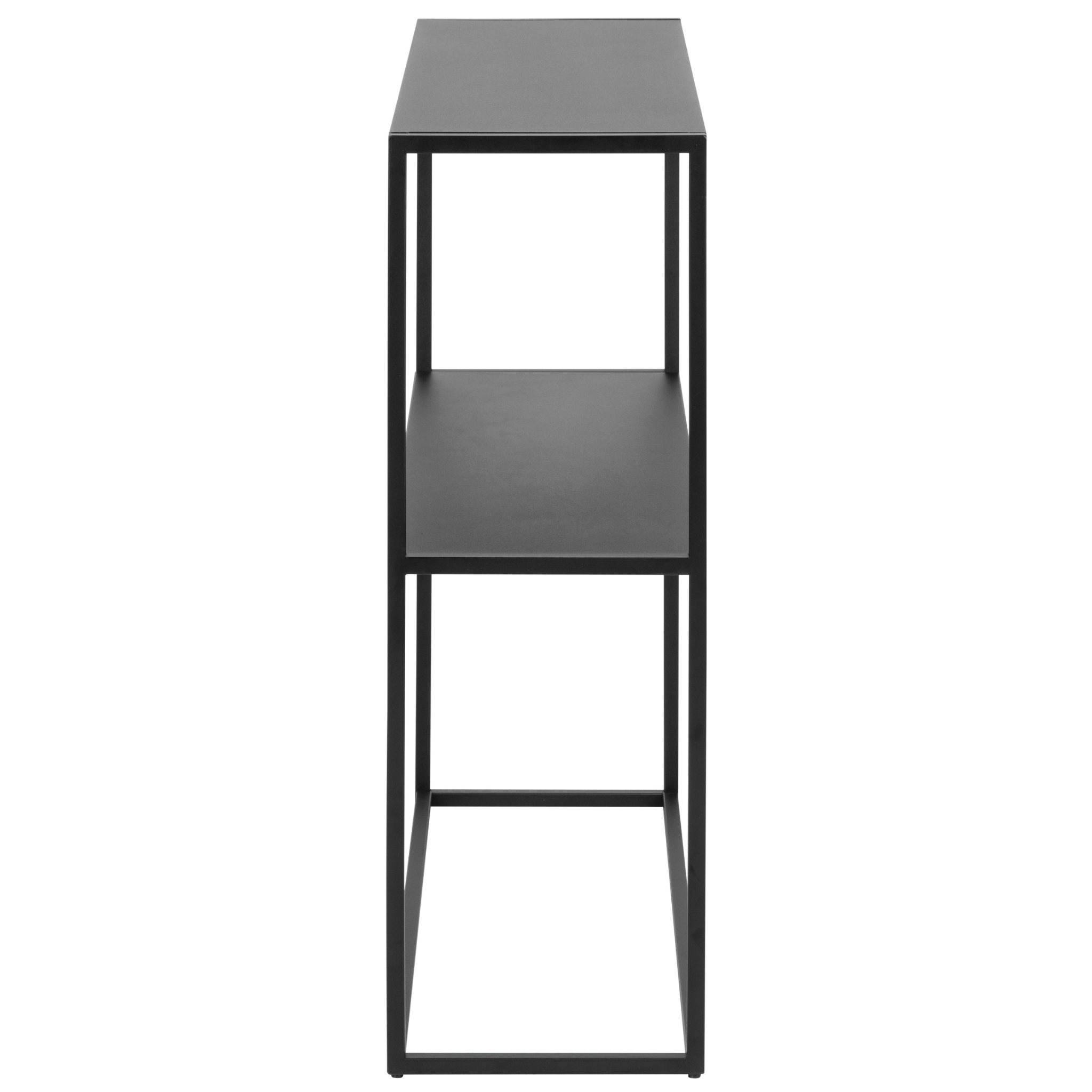 Console en métal noir avec 2 étagères de style industriel