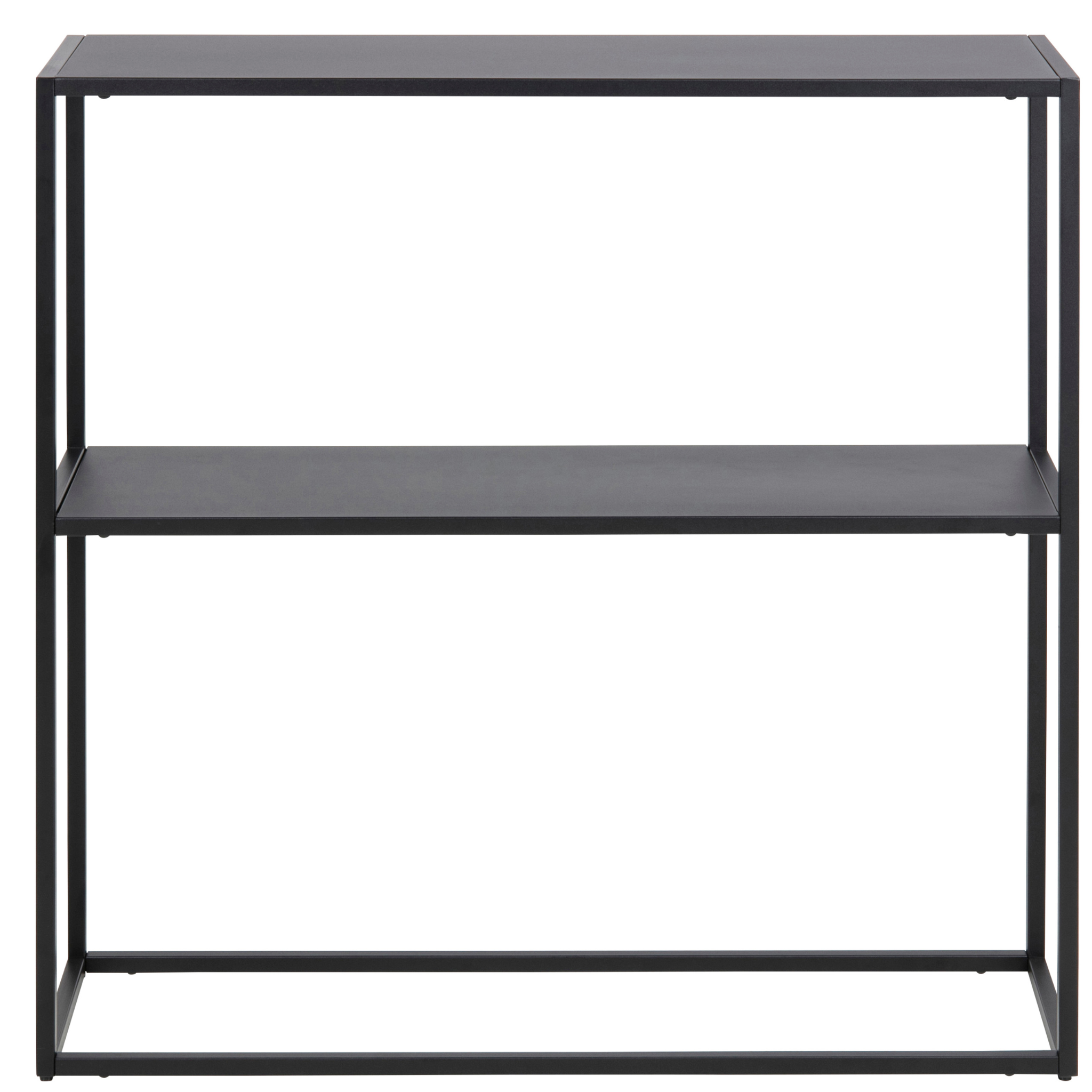 Console en métal noir avec 2 étagères de style industriel