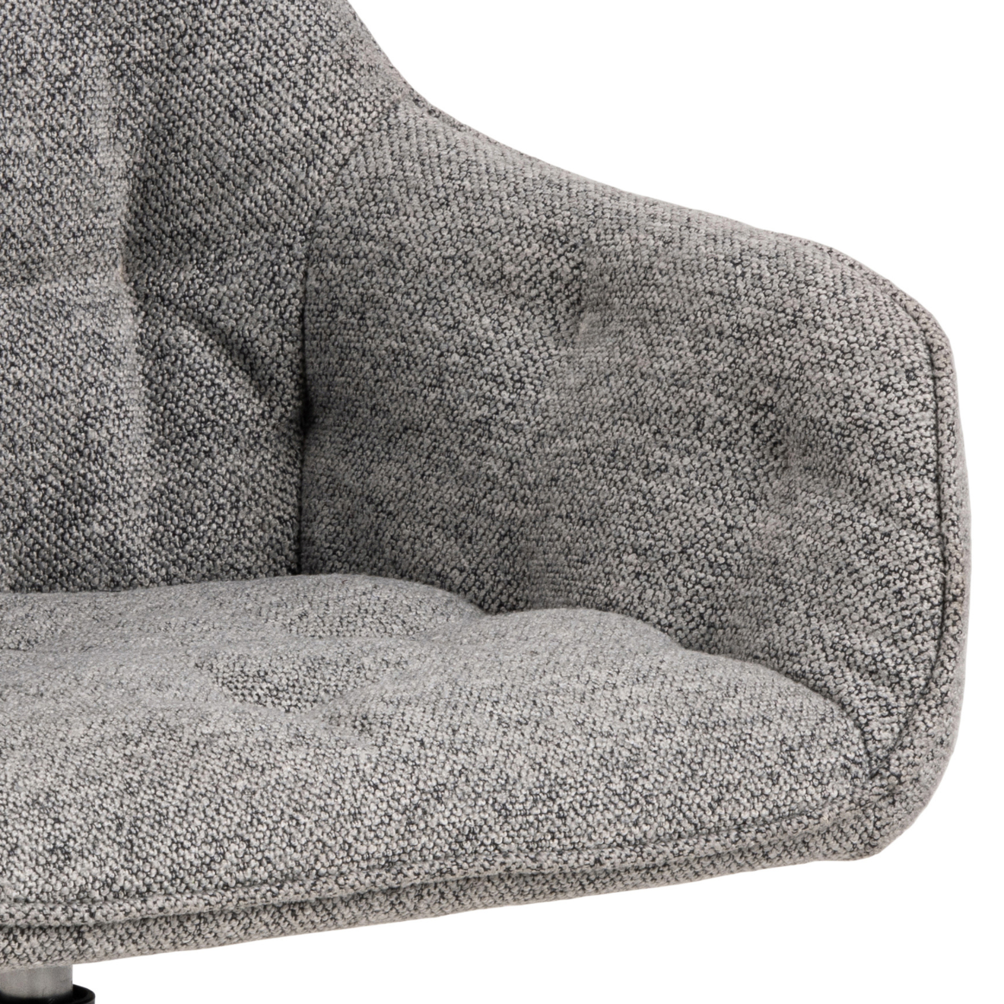 Chaise de salle à manger pivotante grise avec accoudoirs, style tendance