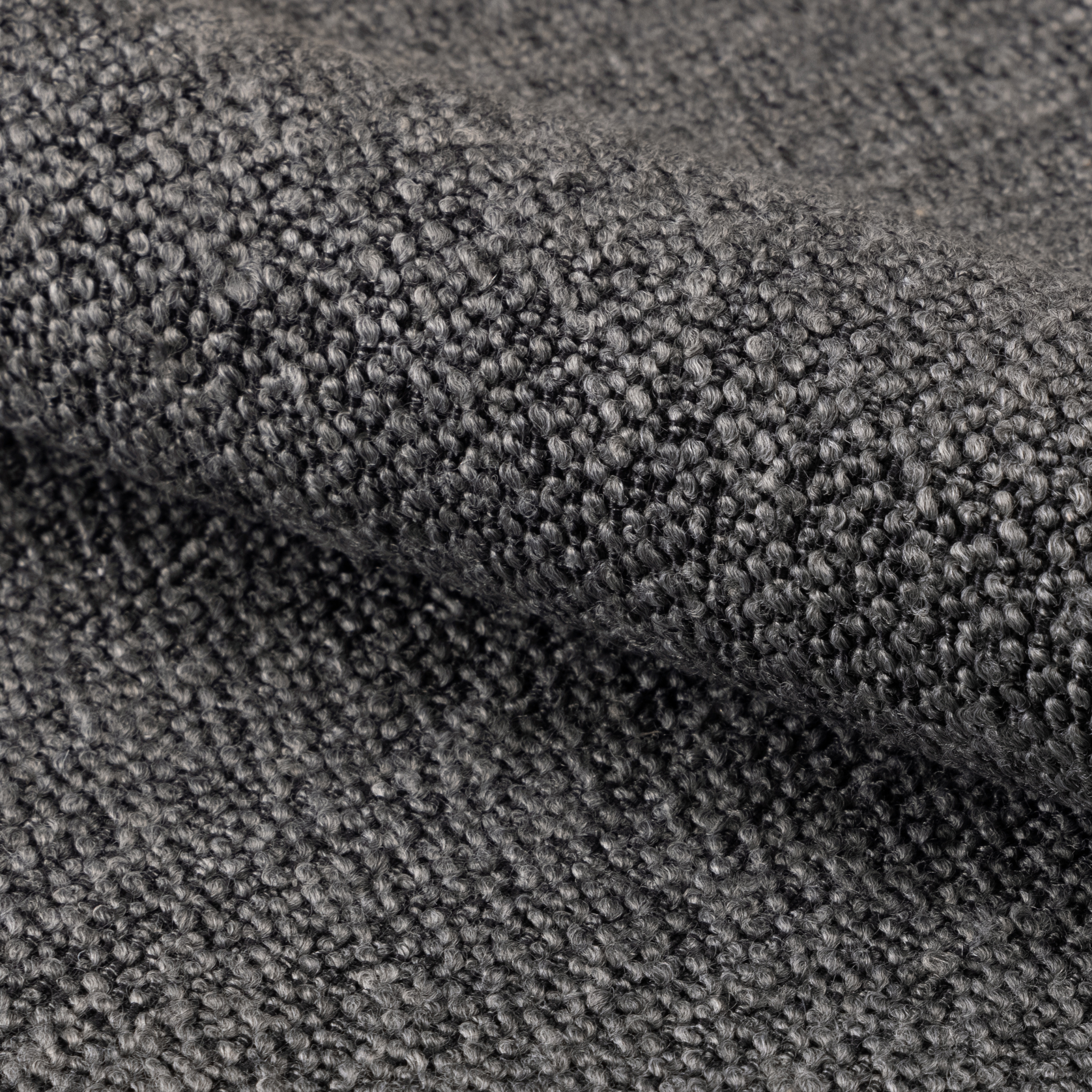 Chaise de salle à manger en bouclé anthracite avec accoudoirs et fonction pivotante