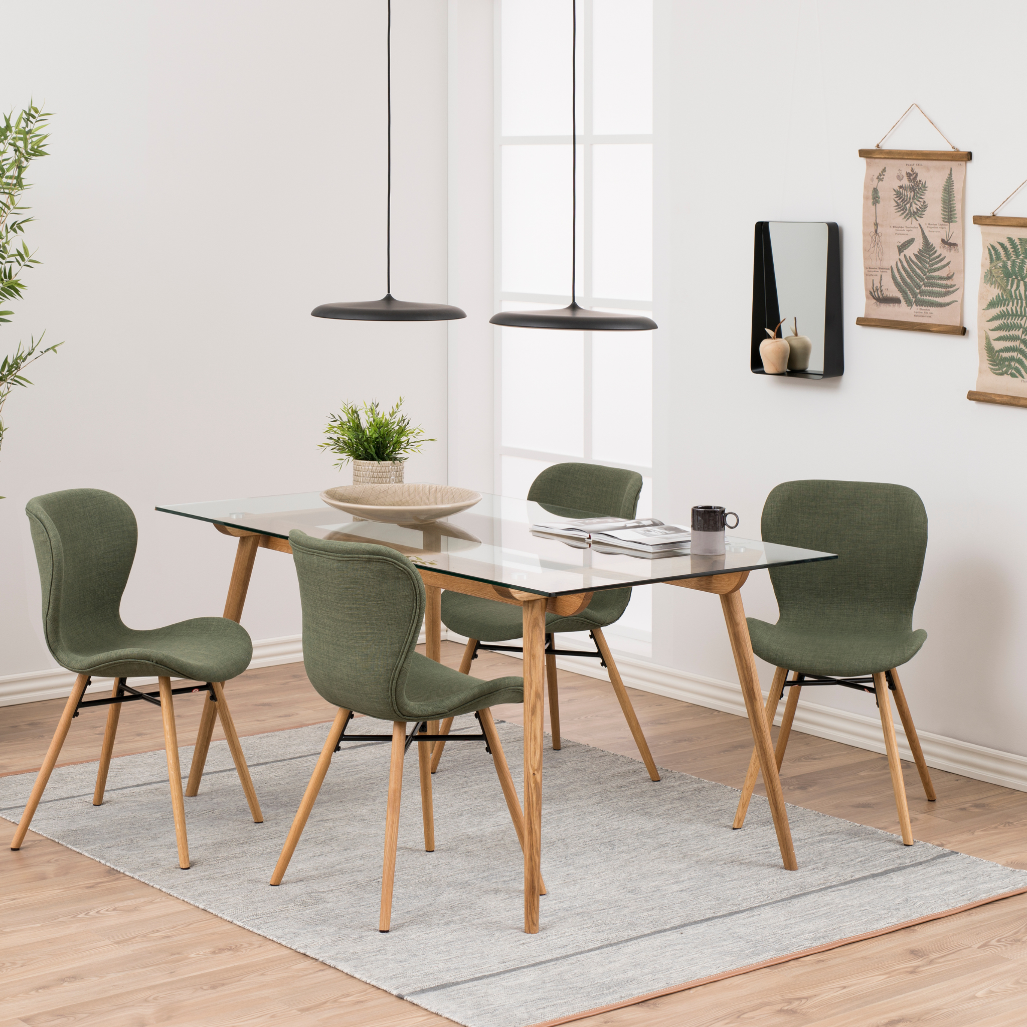 Chaise de salle à manger verte