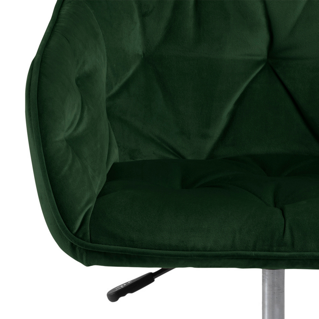 chaise de bureau verte réglable en hauteur avec roulettes