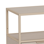 Actona Seaford Regal in Beige mit Metallrahmen, offenem Fach und Schublade – modernes Skandinavisches Design
