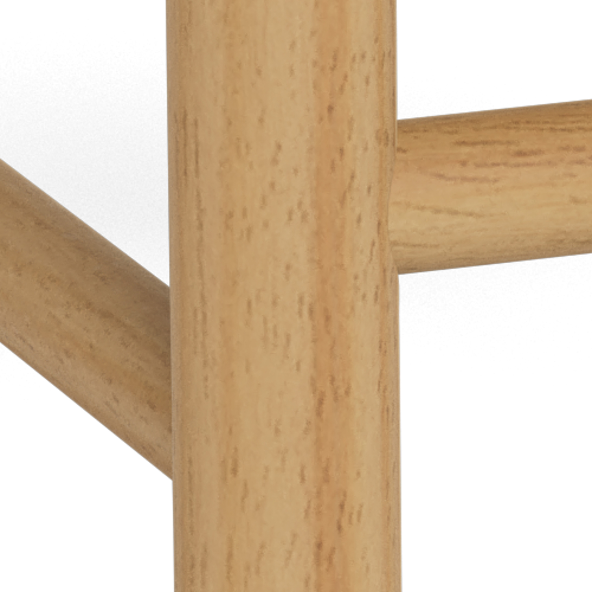 Tabouret tressé couleur crème avec structure en bois naturel