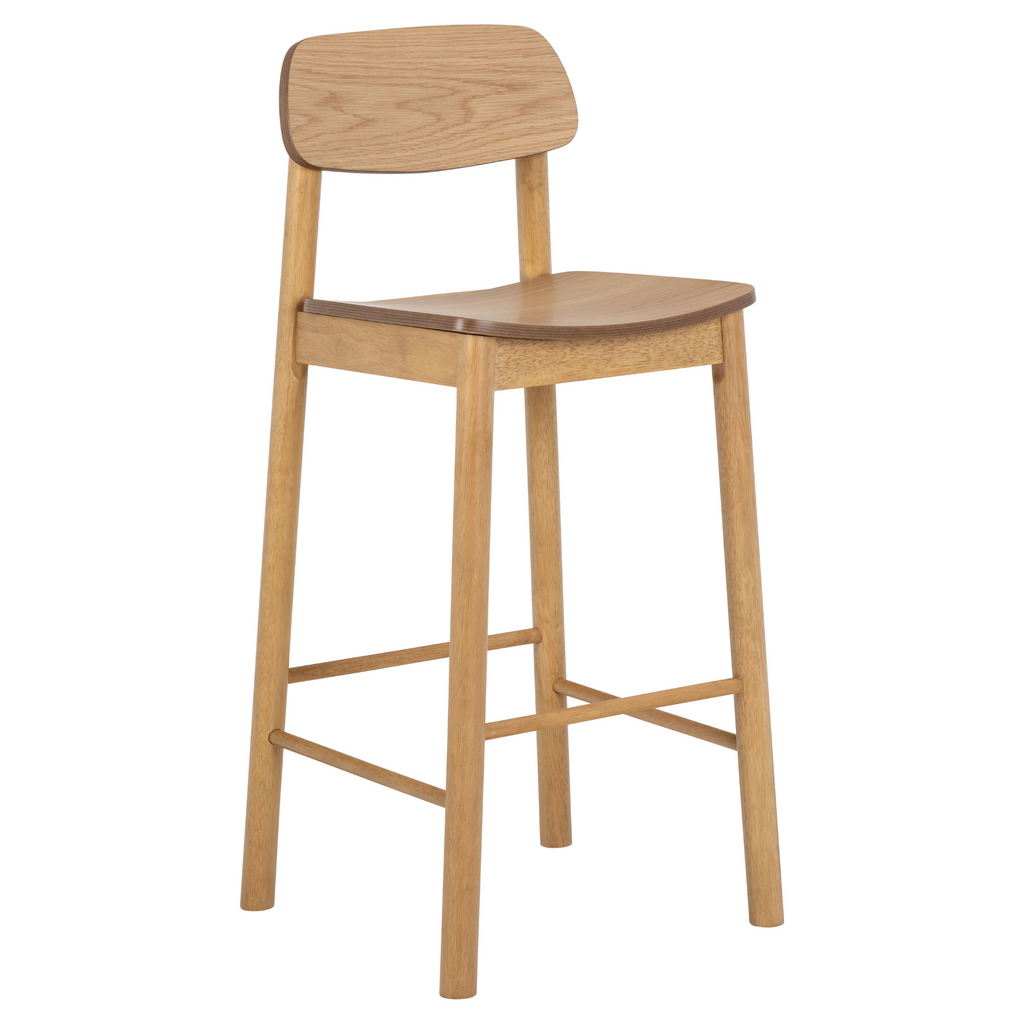 Tabouret de bar Barlow avec dossier, design scandinave