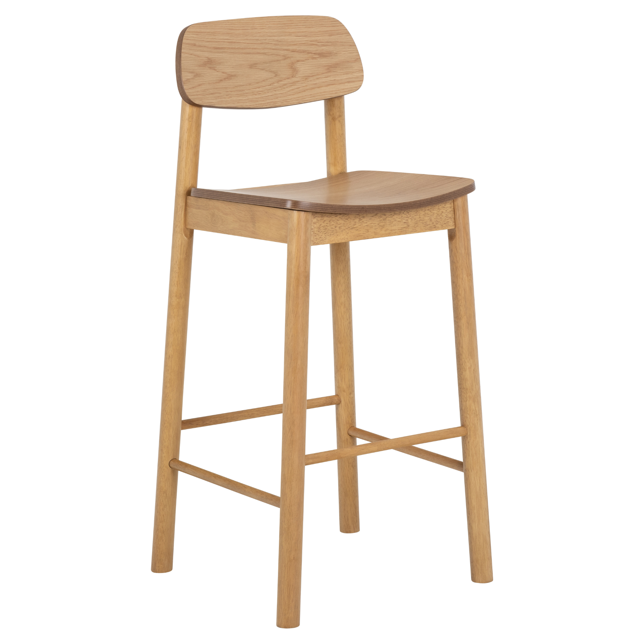 Tabouret de bar Barlow avec dossier, design scandinave