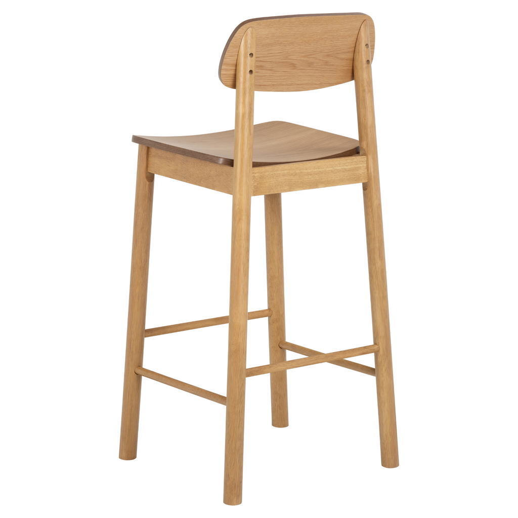 Tabouret de bar Barlow avec dossier, design scandinave