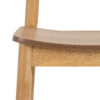 Actona Barlow Barstuhl aus hellem Holz – Detailansicht Sitzfläche aus Schichtholz mit Massivholzgestell