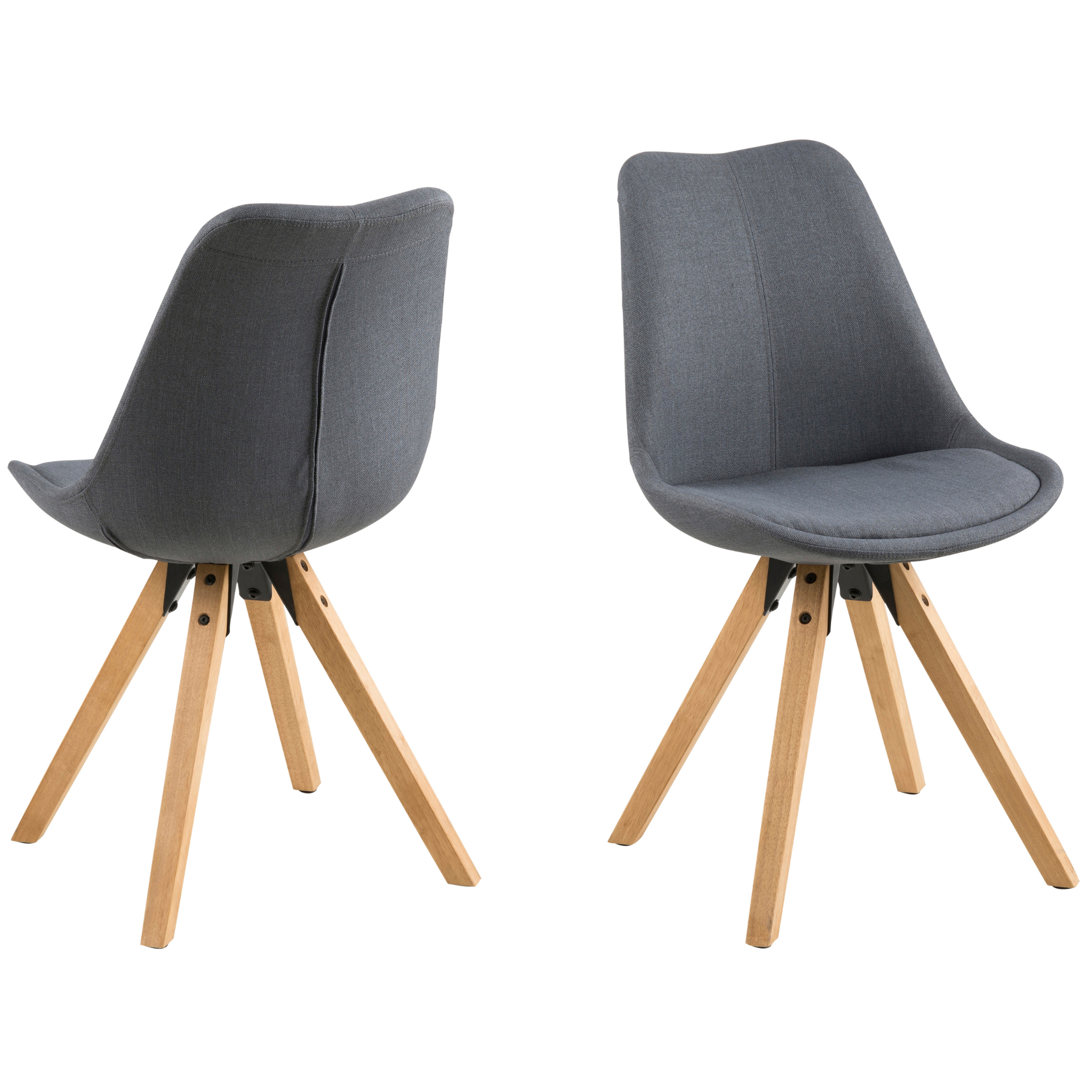 Chaise de salle à manger gris foncé avec pieds en bois de style scandinave