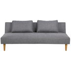 Actona Lucca Bettsofa Hellgrau mit 2 Kissen und Holzbeinen – modernes Schlafsofa in Scandinavian Design