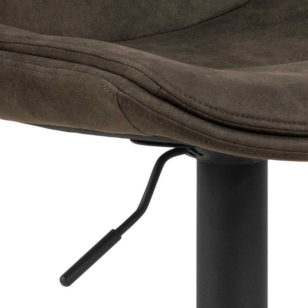 Tabouret de bar style vintage anthracite avec fonction pivotante