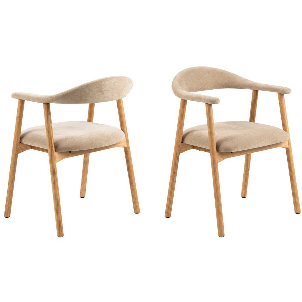 Chaise de salle à manger élégante avec accoudoirs en tissu bouclé