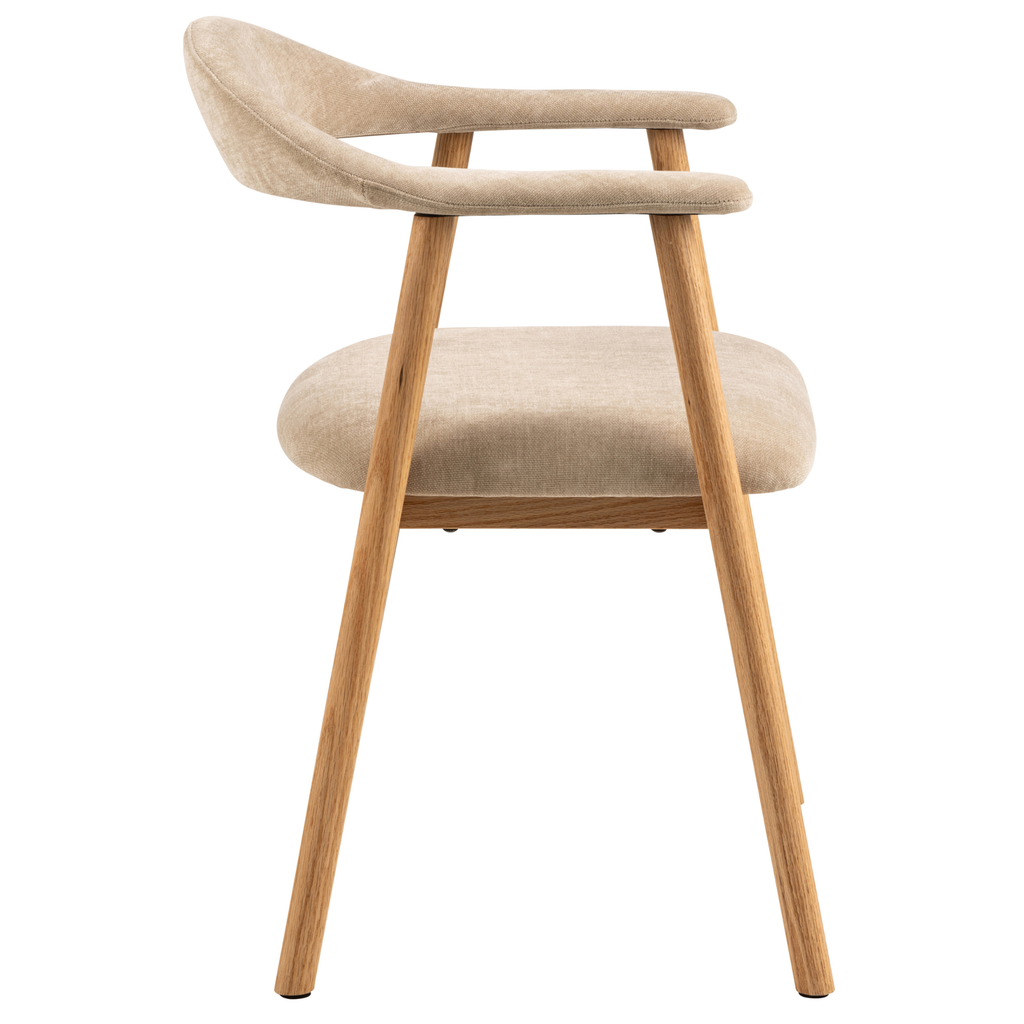 Chaise de salle à manger élégante avec accoudoirs en tissu bouclé