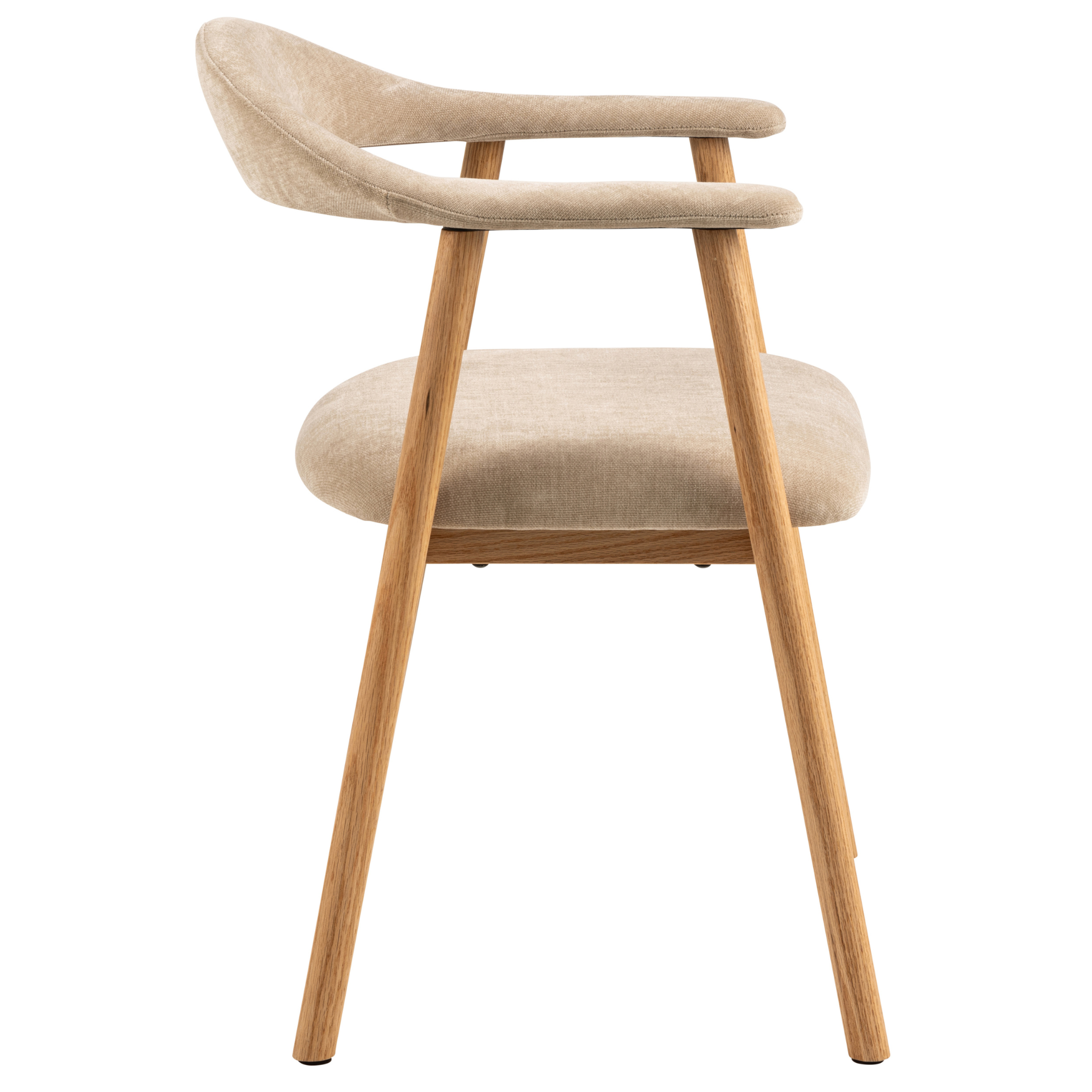 Chaise de salle à manger élégante avec accoudoirs en tissu bouclé