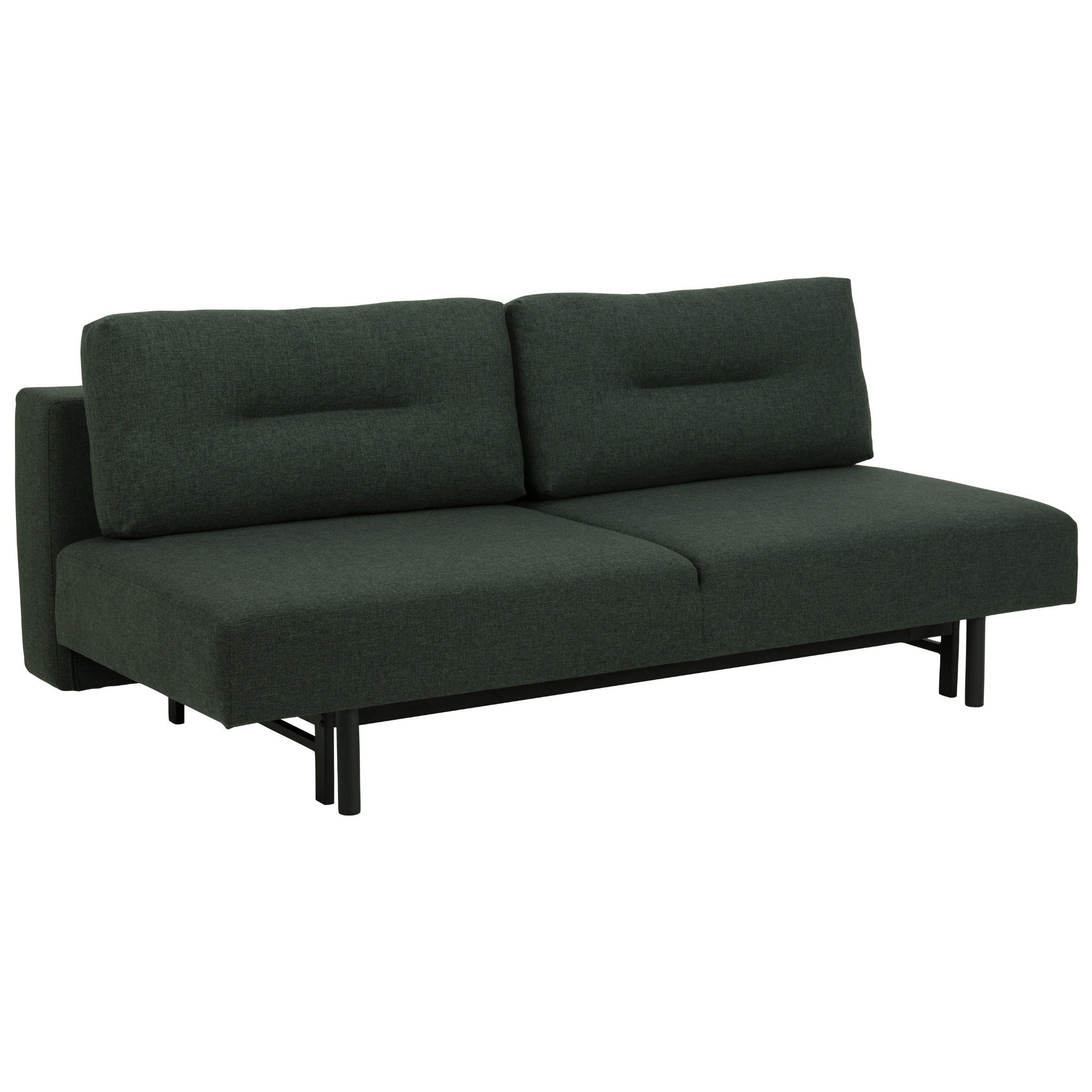 Canapé-lit vert avec dossier rabattable