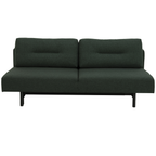Actona Malling Bettsofa in Dunkelgrün – 2-Sitzer Schlafsofa mit schwarzen Holzbeinen