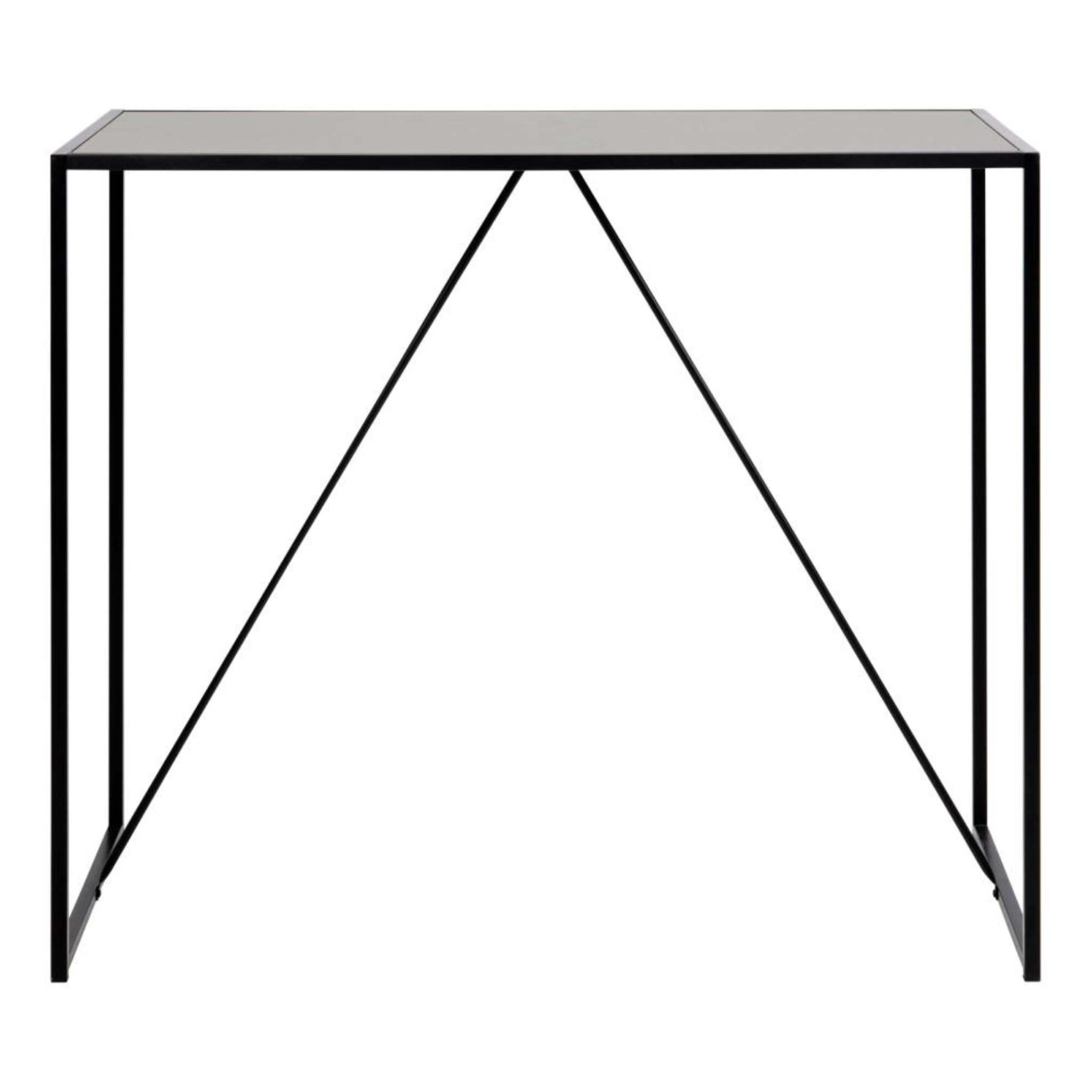 Table de bar avec cadre en acier noir