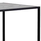 Actona Seaford Bartisch Schwarz 120x60x105cm – Detailansicht Tischplatte und Metallgestell