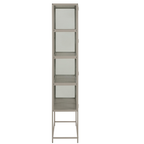 Actona Seaford Vitrine Grau – schlankes Glasvitrinenschrank mit 4 Einlegeböden, 77x35x185 cm