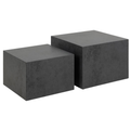 Actona Satztisch Dice 2er-Set in Schwarz – moderne Cube-Couchtische in Betonoptik
